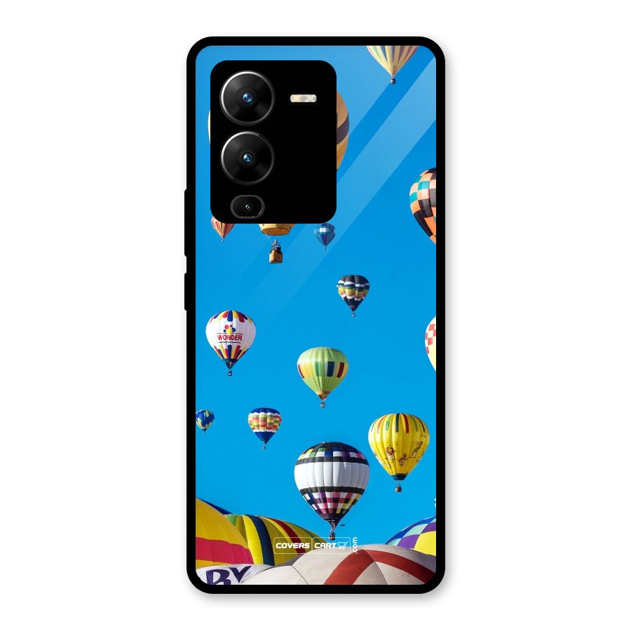 Hot Air Baloons Glass Back Case for Vivo V25 Pro