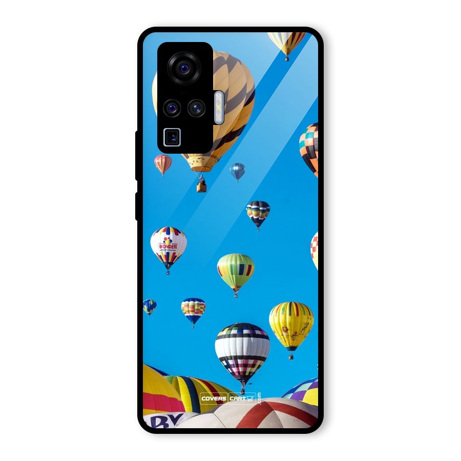 Hot Air Baloons Glass Back Case for Vivo X50 Pro