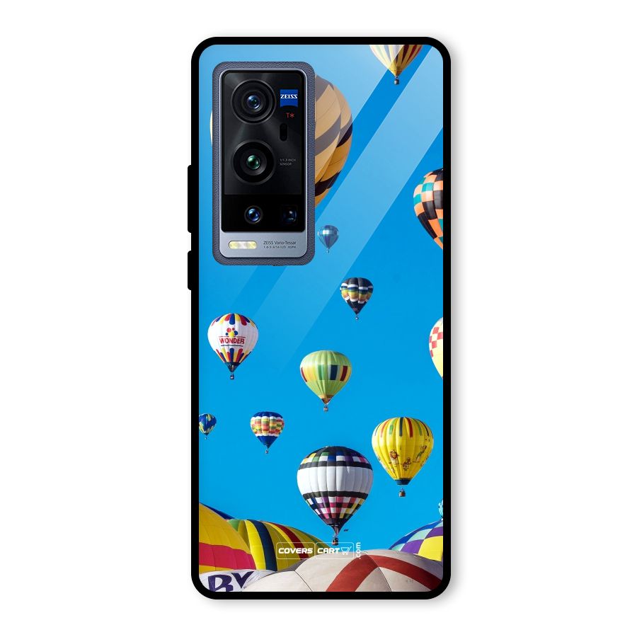 Hot Air Baloons Glass Back Case for Vivo X60 Pro Plus