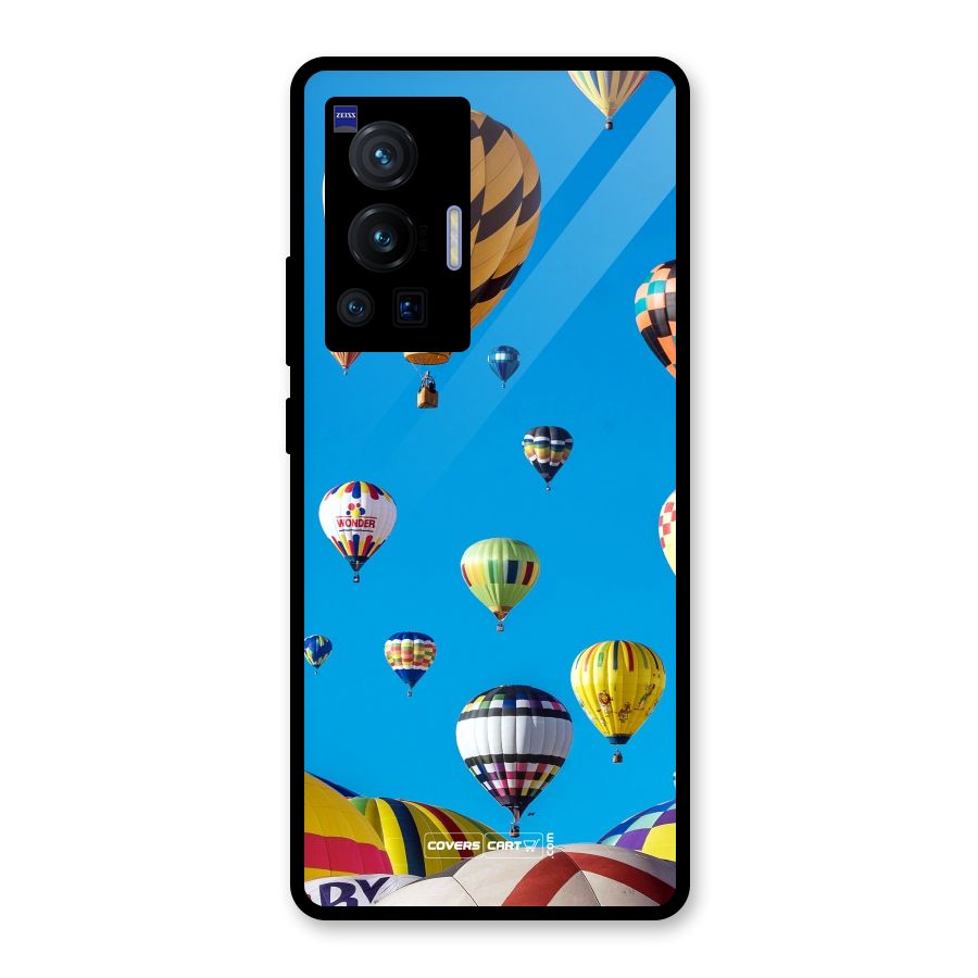 Hot Air Baloons Glass Back Case for Vivo X70 Pro