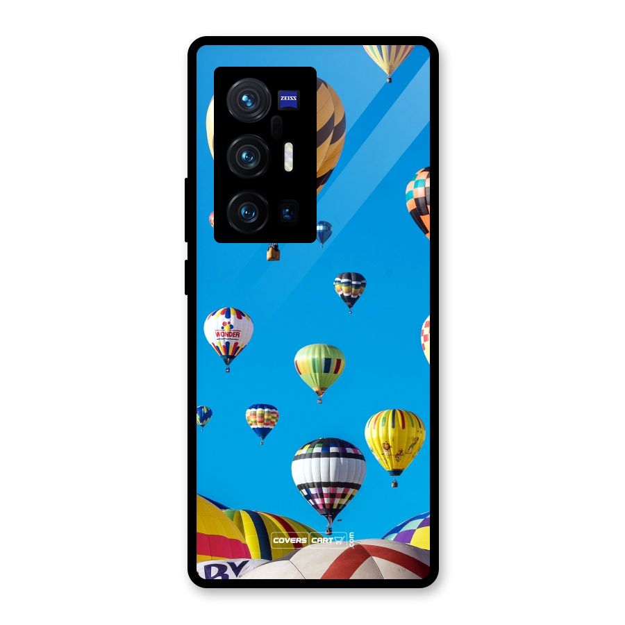 Hot Air Baloons Glass Back Case for Vivo X70 Pro Plus