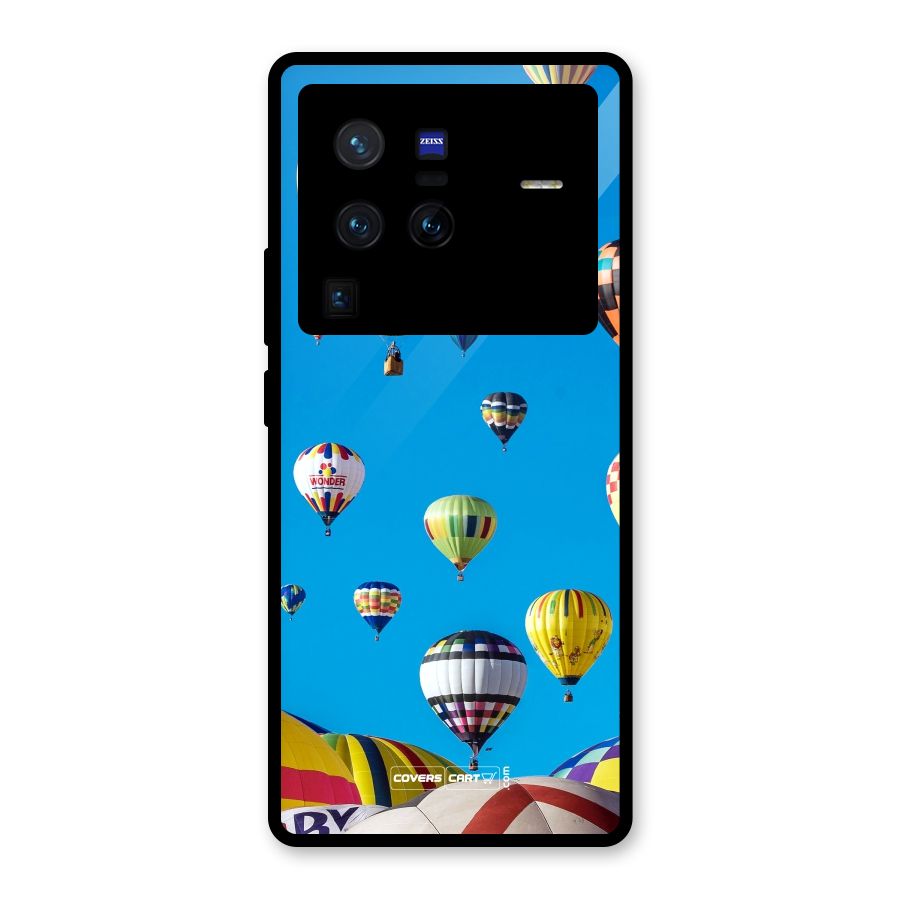 Hot Air Baloons Glass Back Case for Vivo X80 Pro