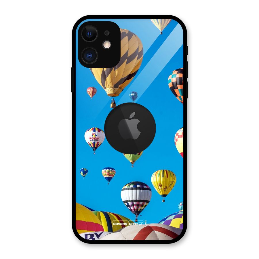 Hot Air Baloons Glass Back Case for iPhone 11 Logo Cut