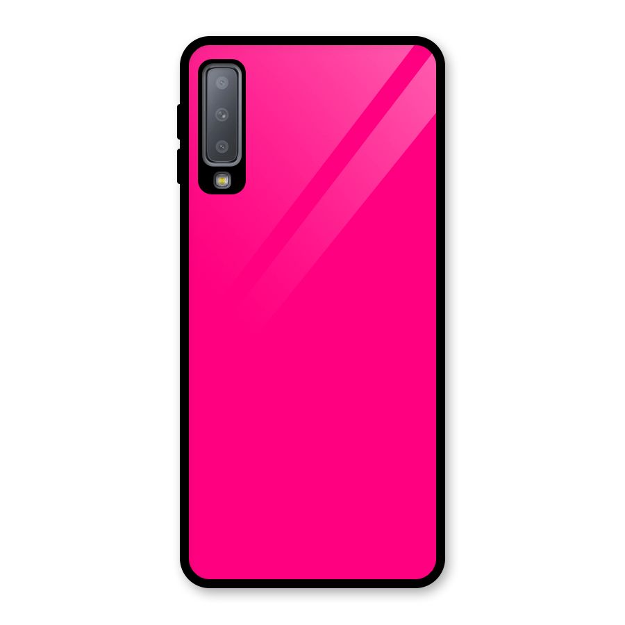 Hot Pink Glass Back Case for Galaxy A7 (2018)