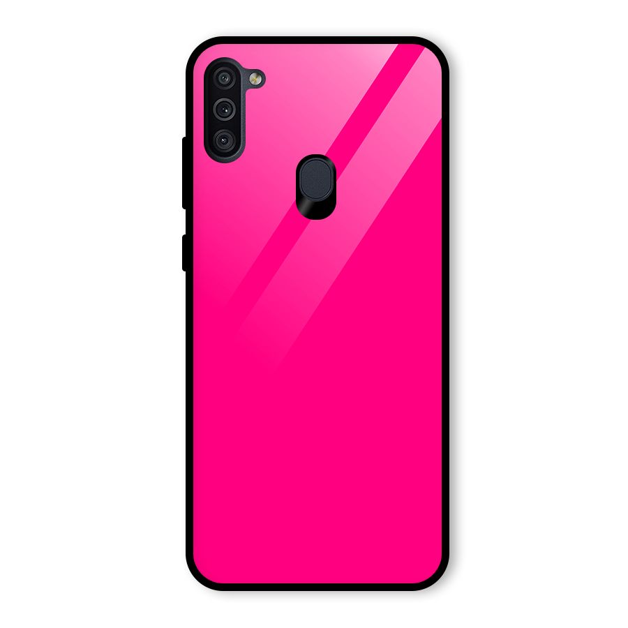 Hot Pink Glass Back Case for Galaxy M11