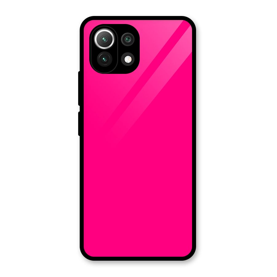 Hot Pink Glass Back Case for Mi 11 Lite NE 5G