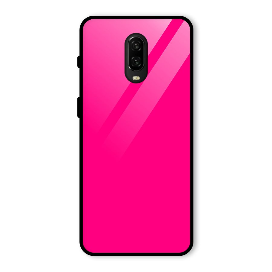 Hot Pink Glass Back Case for OnePlus 6T