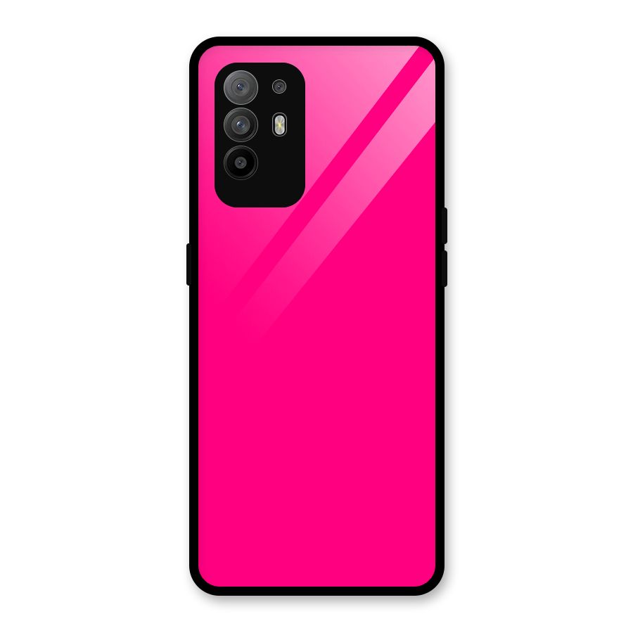 Hot Pink Glass Back Case for Oppo F19 Pro Plus 5G