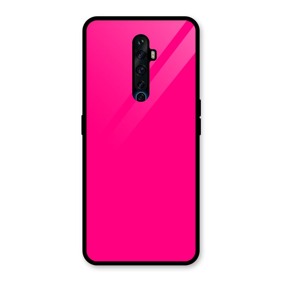 Hot Pink Glass Back Case for Oppo Reno2 F
