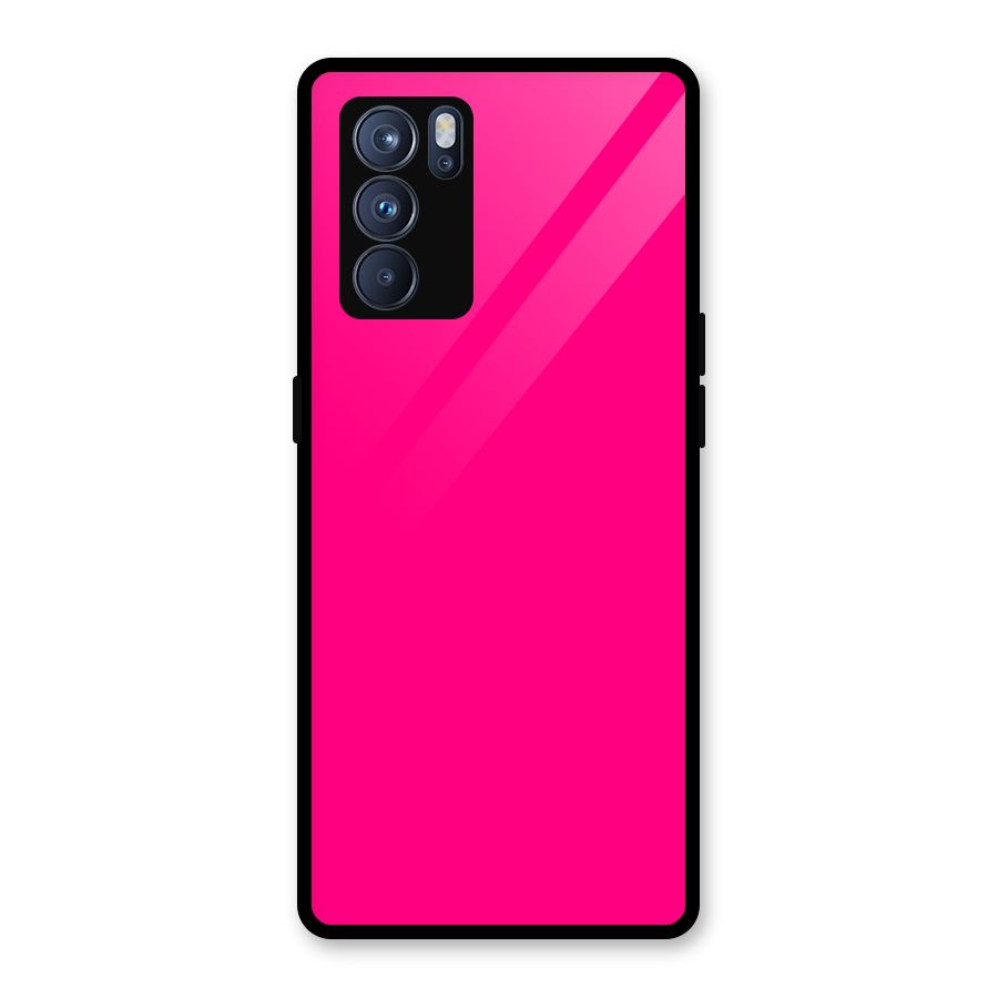 Hot Pink Glass Back Case for Oppo Reno6 Pro 5G