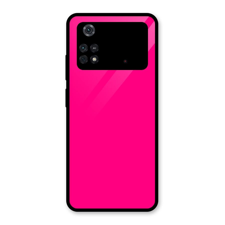 Hot Pink Glass Back Case for Poco M4 Pro 4G