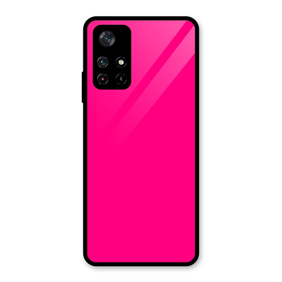 Hot Pink Glass Back Case for Poco M4 Pro 5G
