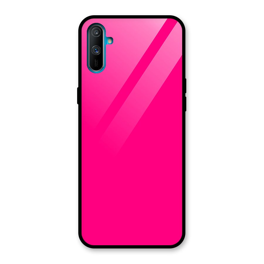 Hot Pink Glass Back Case for Realme C3