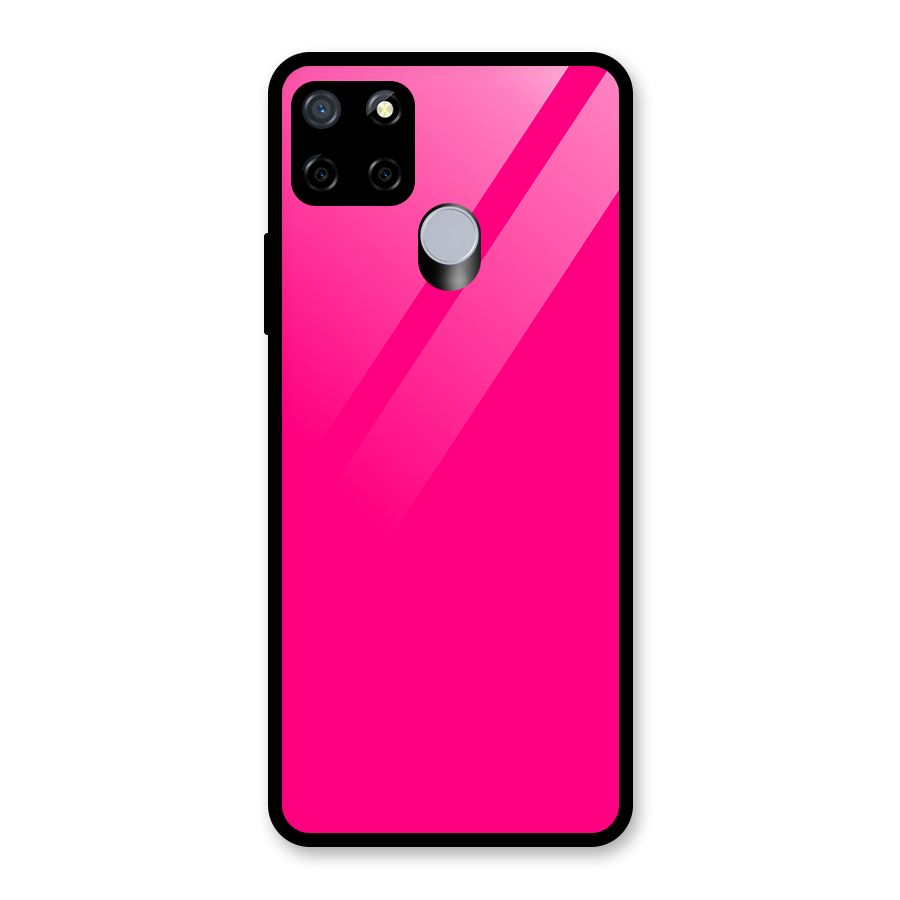 Hot Pink Glass Back Case for Realme Narzo 20