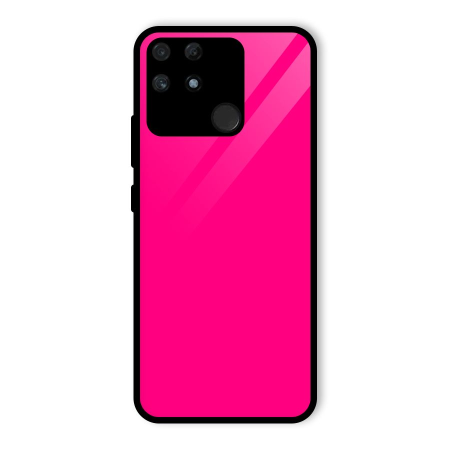 Hot Pink Glass Back Case for Realme Narzo 50A