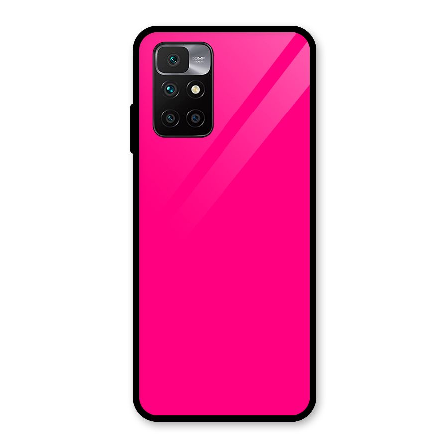 Hot Pink Glass Back Case for Redmi 10 Prime