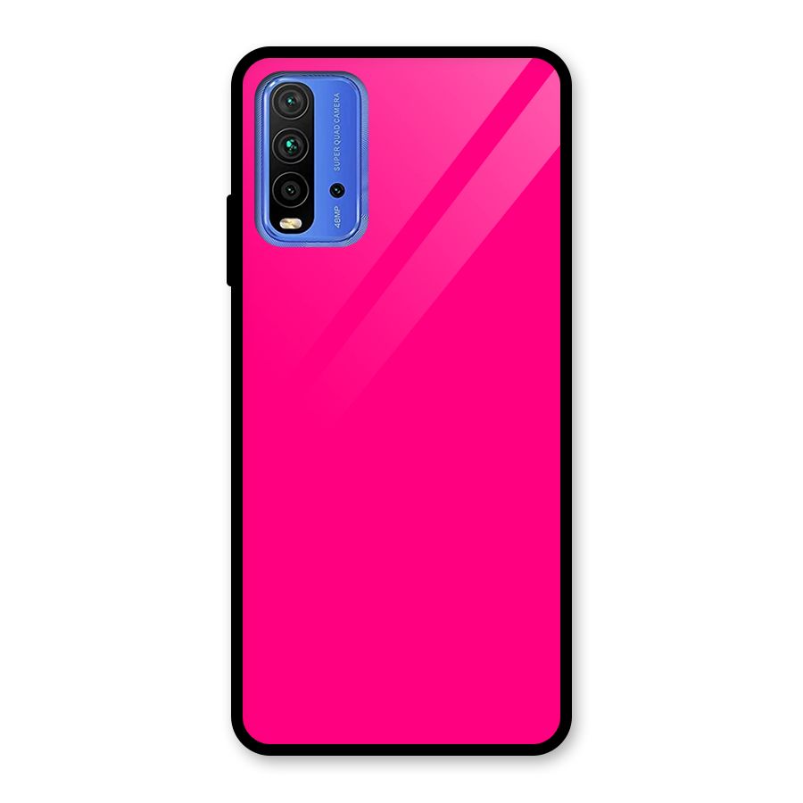 Hot Pink Glass Back Case for Redmi 9 Power