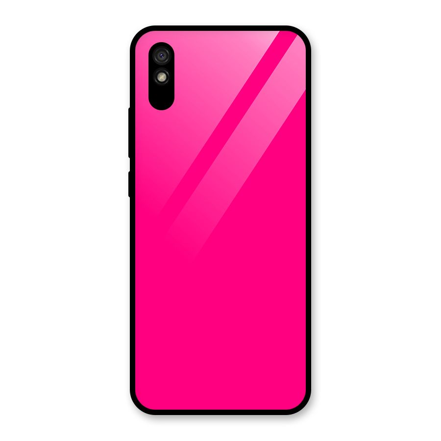 Hot Pink Glass Back Case for Redmi 9i