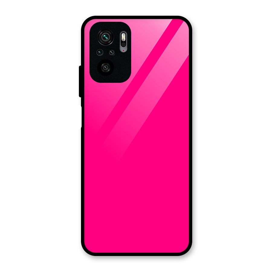 Hot Pink Glass Back Case for Redmi Note 10S