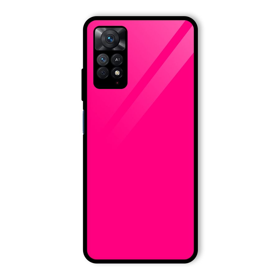 Hot Pink Glass Back Case for Redmi Note 11 Pro
