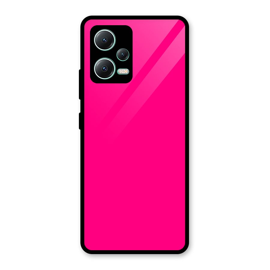 Hot Pink Glass Back Case for Redmi Note 12 5G