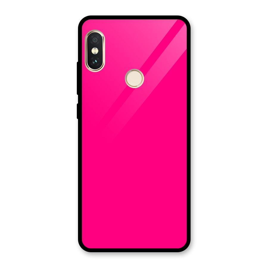 Hot Pink Glass Back Case for Redmi Note 5 Pro