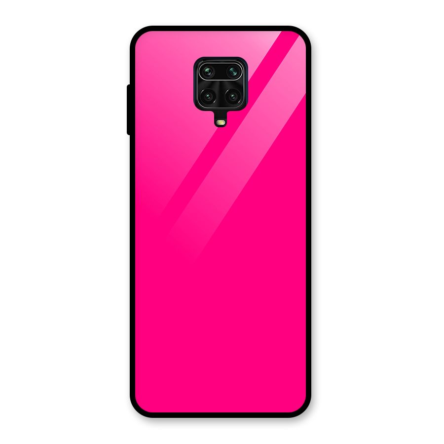 Hot Pink Glass Back Case for Redmi Note 9 Pro Max
