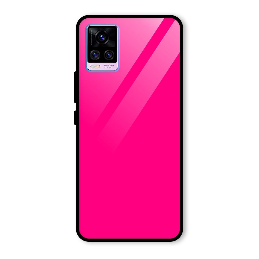 Hot Pink Glass Back Case for Vivo V20 Pro