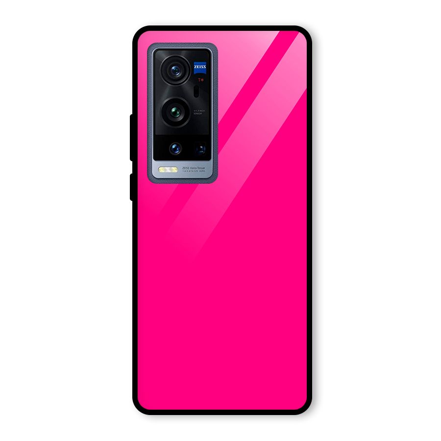 Hot Pink Glass Back Case for Vivo X60 Pro Plus