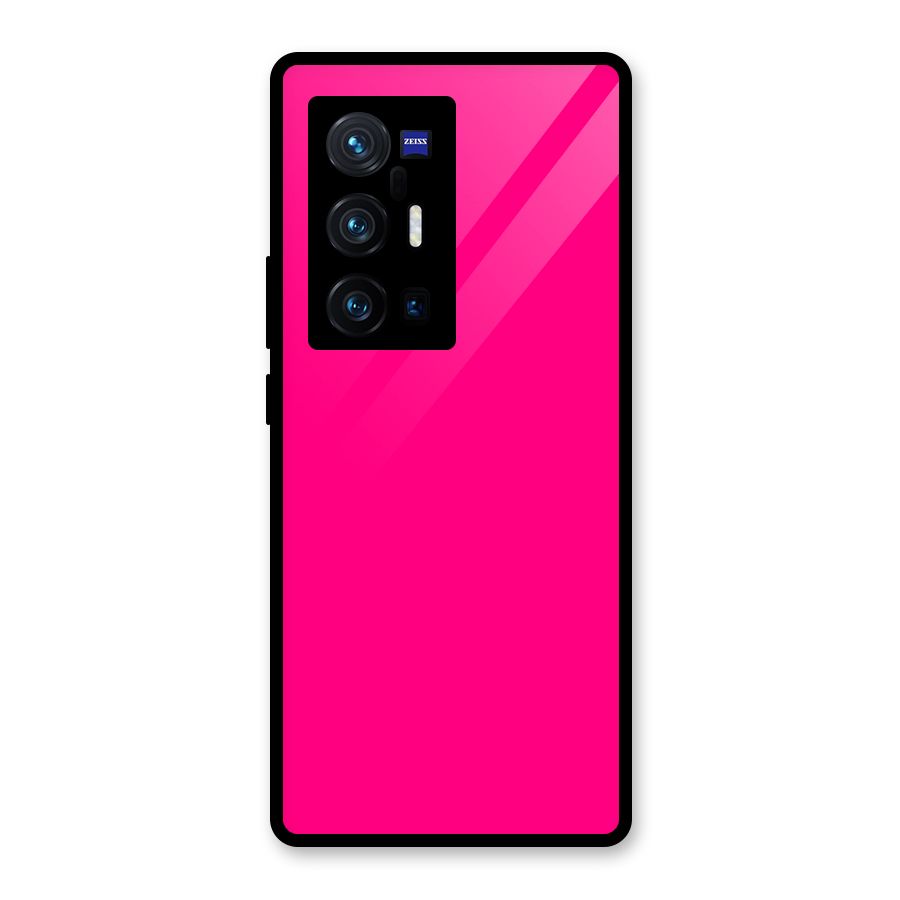 Hot Pink Glass Back Case for Vivo X70 Pro Plus