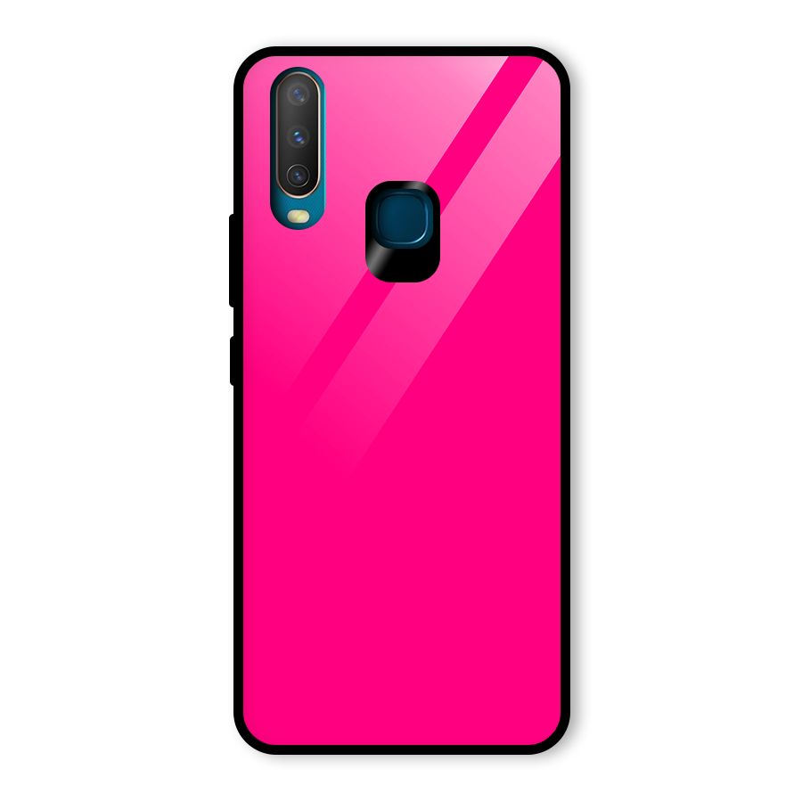 Hot Pink Glass Back Case for Vivo Y15