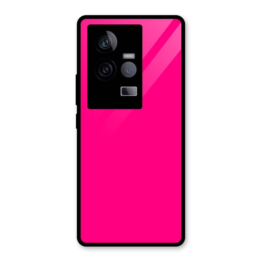 Hot Pink Glass Back Case for Vivo iQOO 11 5G