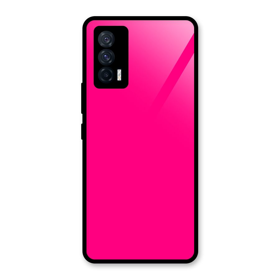 Hot Pink Glass Back Case for Vivo iQOO 7 5G