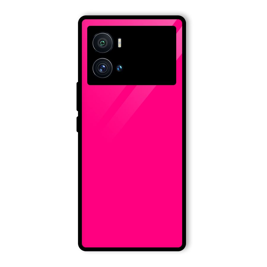 Hot Pink Glass Back Case for Vivo iQOO 9 Pro
