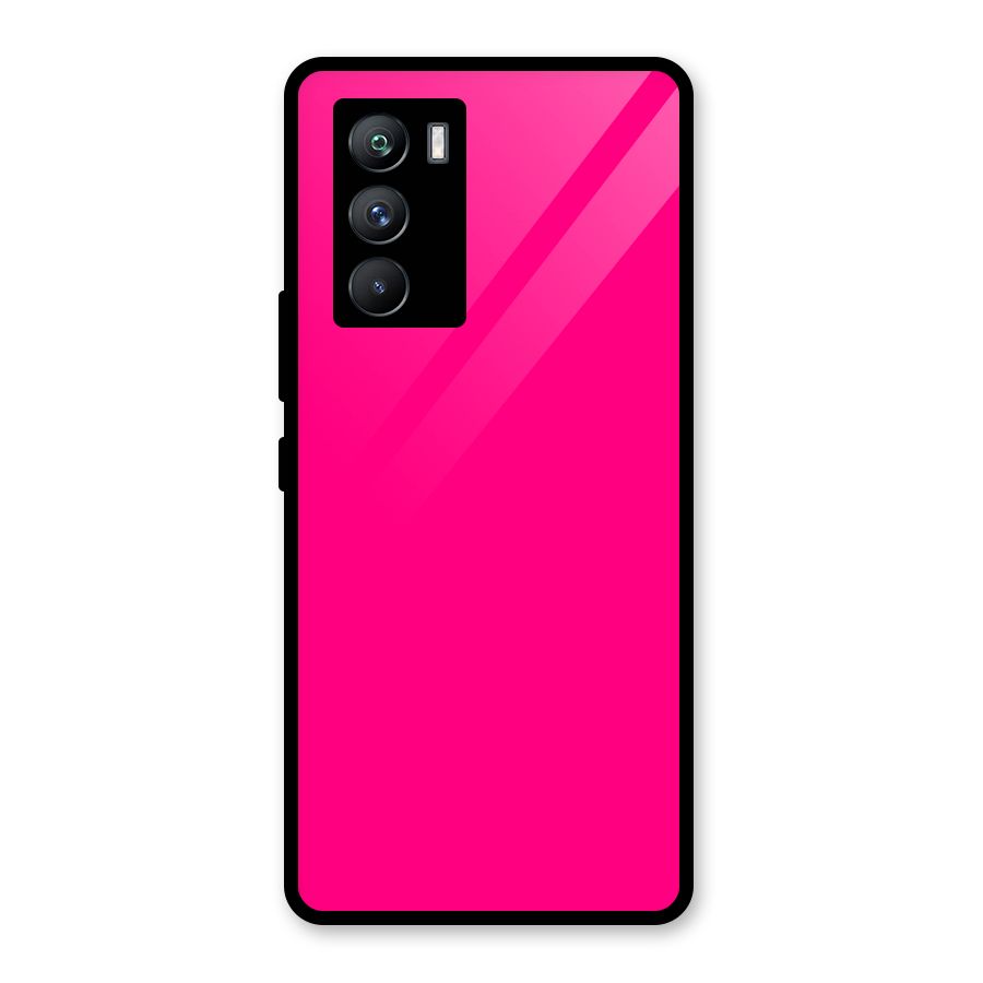 Hot Pink Glass Back Case for Vivo iQOO 9 SE