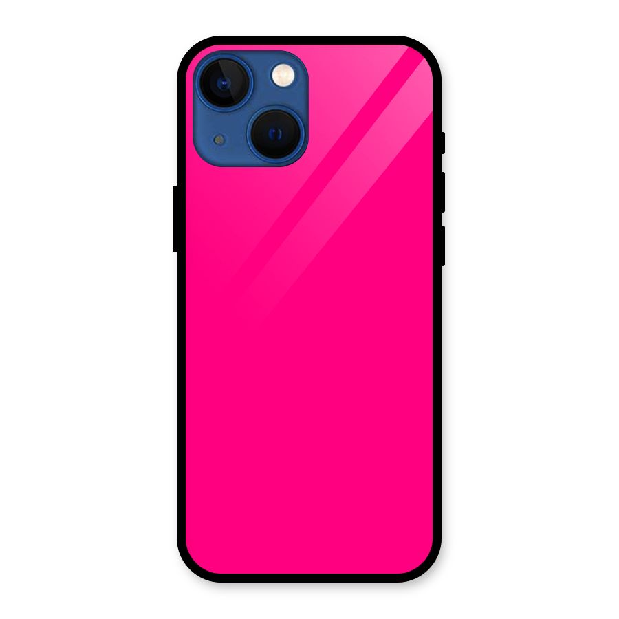 Hot Pink Glass Back Case for iPhone 13 Mini