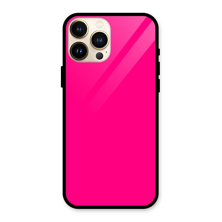 Hot Pink Glass Back Case for iPhone 13 Pro Max
