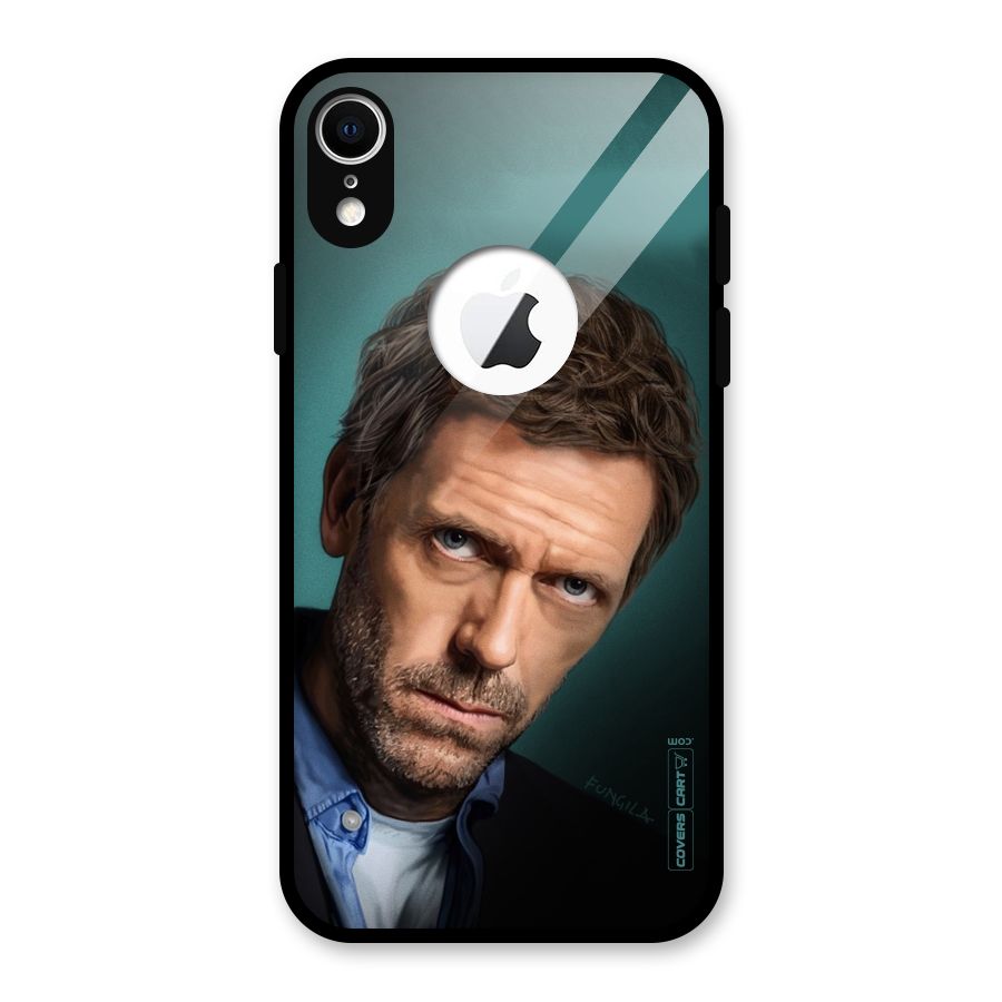 House MD Glass Back Case for iPhone XR Logo Cut