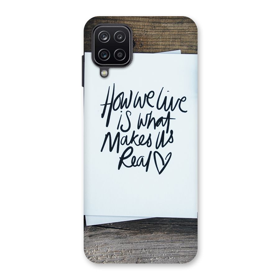 How We Live Back Case for Galaxy A12