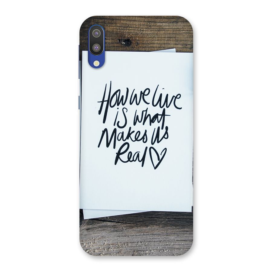 How We Live Back Case for Galaxy M10