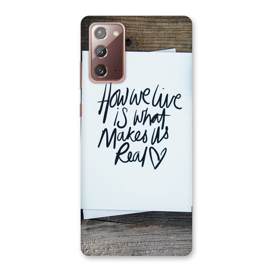 How We Live Back Case for Galaxy Note 20