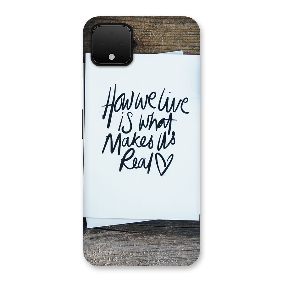 How We Live Back Case for Google Pixel 4 XL