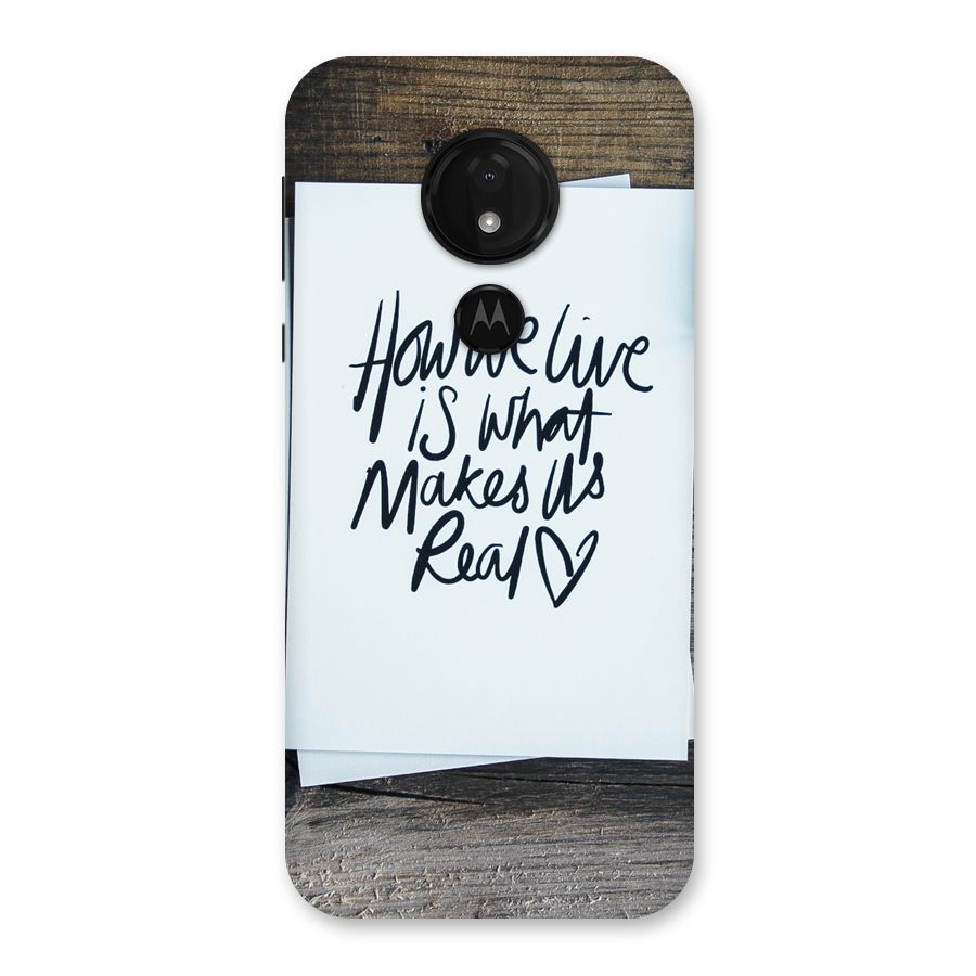 How We Live Back Case for Moto G7 Power