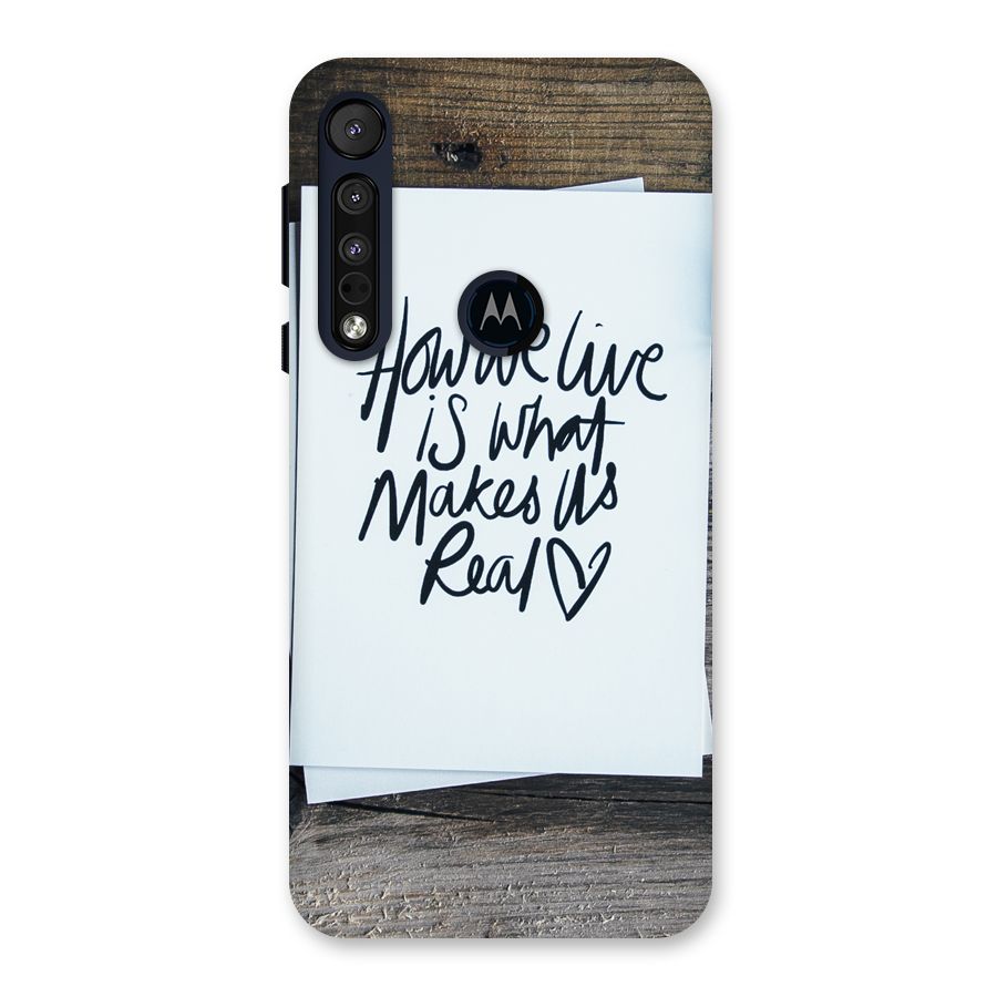 How We Live Back Case for Motorola One Macro