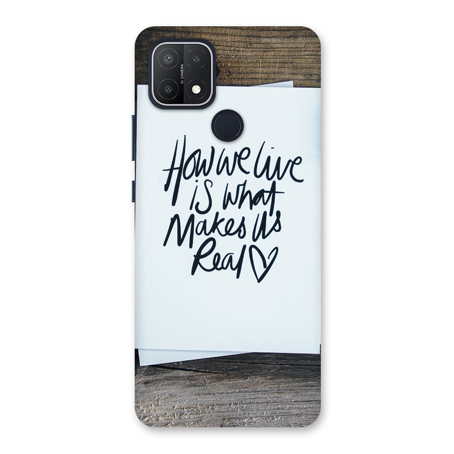 How We Live Back Case for Oppo A15