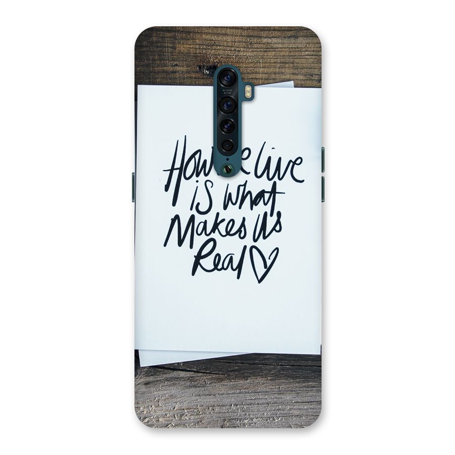 How We Live Back Case for Oppo Reno2