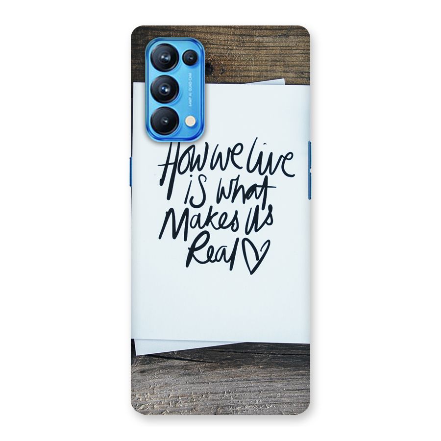 How We Live Back Case for Oppo Reno5 Pro 5G