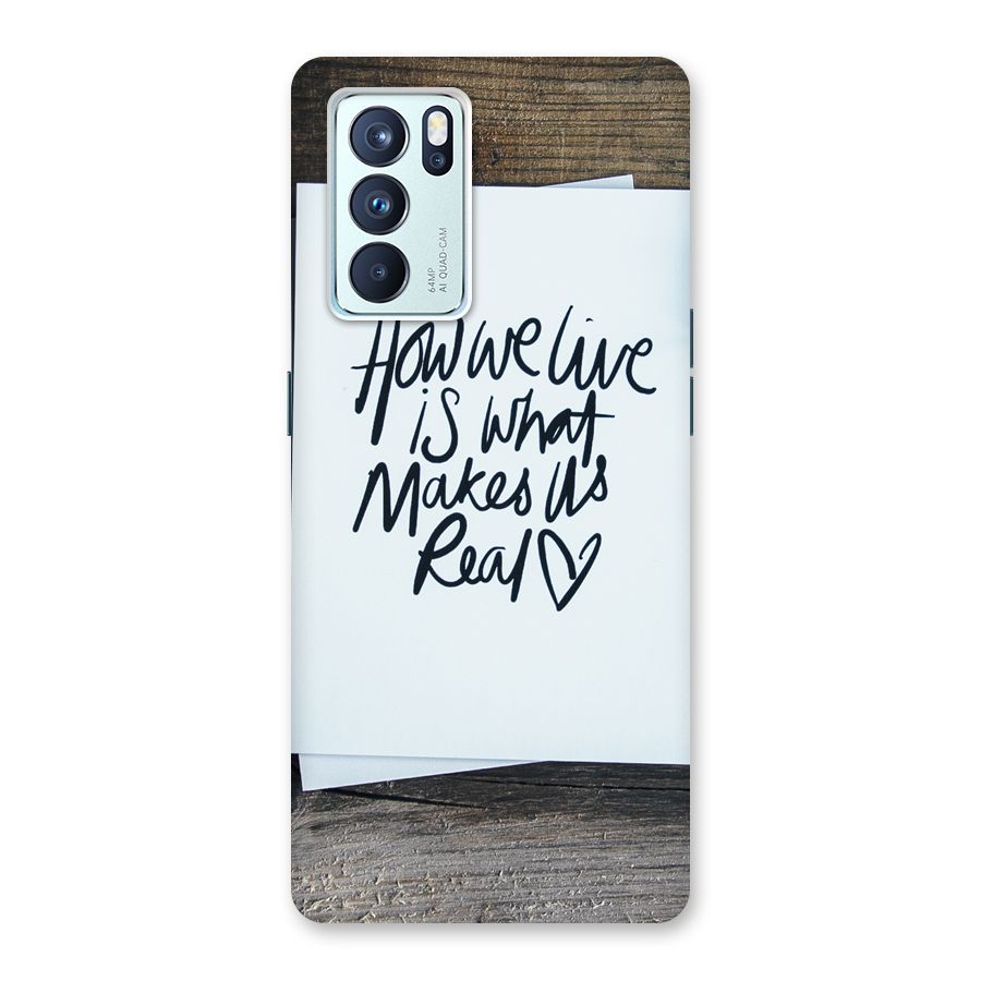 How We Live Back Case for Oppo Reno6 Pro 5G
