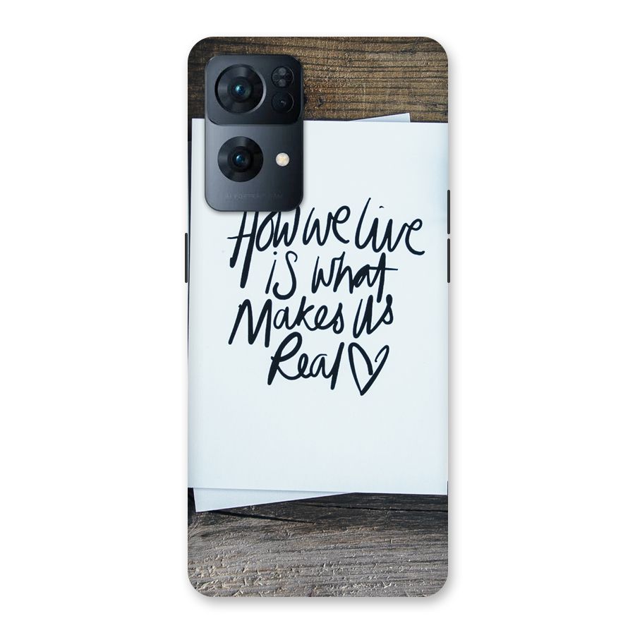 How We Live Back Case for Oppo Reno7 Pro 5G