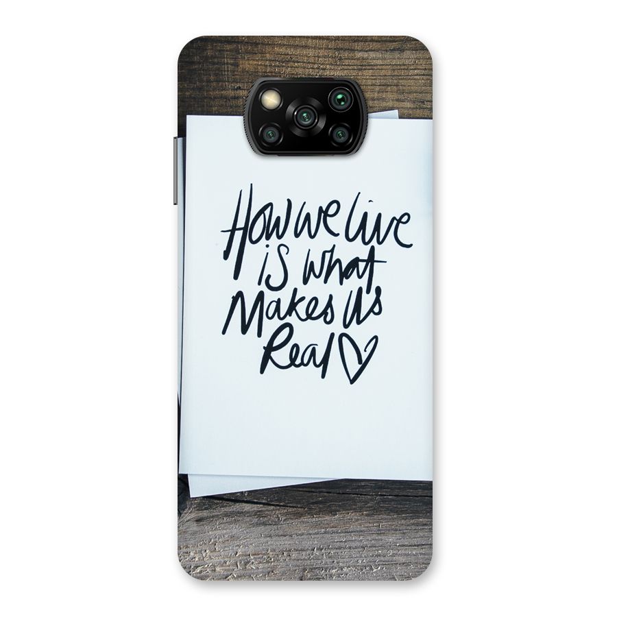 How We Live Back Case for Poco X3